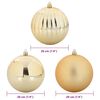 vidaXL Christmas Bauble Set 4 pcs Gold Plastic