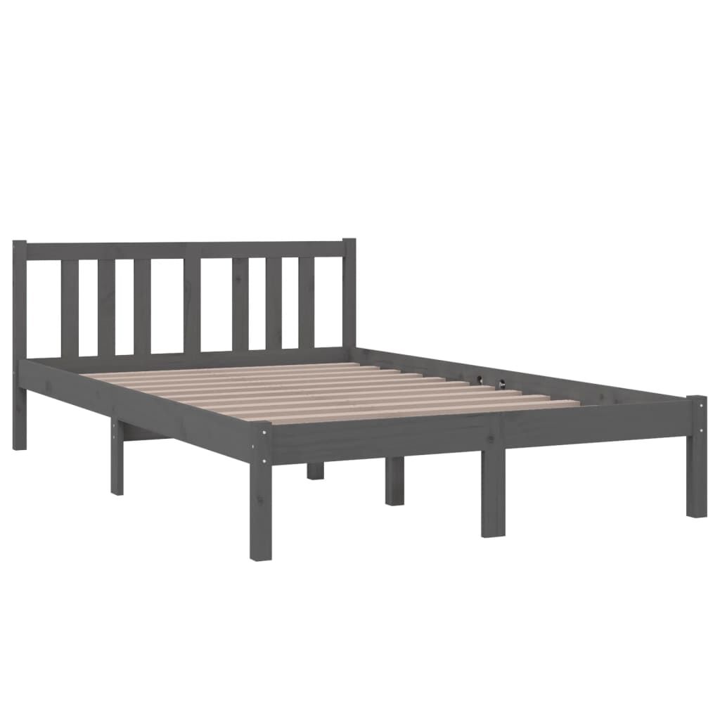 Grey wood sale platform bed frame