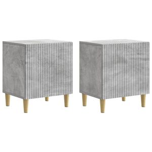 vidaXL Bedside Cabinet 2 pcs Concrete Grey 43 x 34.5 x 50 cm