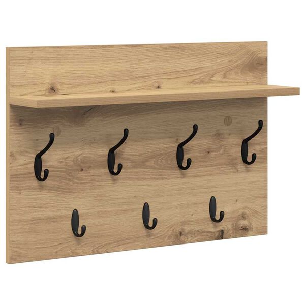 vidaXL Wall-Mounted Coat Rack with Shelf Artisan Oak 60 x 40 x 12 cm