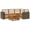 vidaXL Outdoor Sofa Set 5 pcs Natural 59 x 59 x 37 cm Polyester