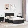 vidaXL Bed Frame with Headboard Black 120 x 200 cm Solid Pine Wood