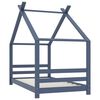vidaXL Kids Bed Frame Grey Solid Pine Wood 80x160 cm