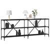 vidaXL Console Table Black Oak 200 x 30 x 75 cm Engineered Wood