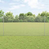 vidaXL Fence with Post Silver 1.2 x 50 m Steel