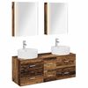 vidaXL Bathroom Furniture Set 5 pcs Old Wood Engineered Wood and Glass
