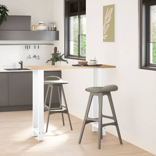 vidaXL Bar Table Legs White 2 pcs 50x(110-111) cm Steel