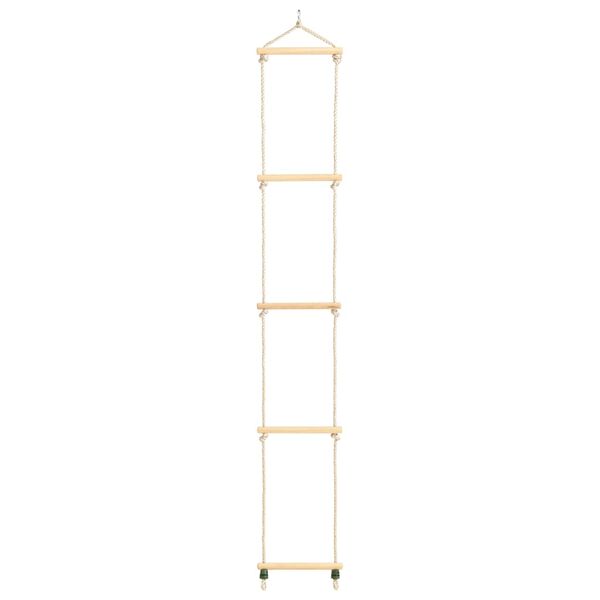 vidaXL Kid's Rope Ladder Solid Wood and PE 30x168 cm
