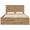 vidaXL Bed Frame Artisian Oak 140 x 200 cm Solid Pine Wood