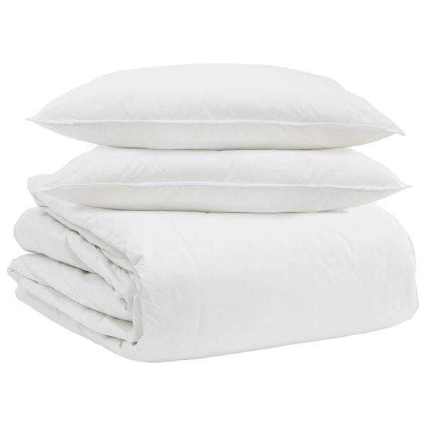 vidaXL Duvet Set with Pillow 3 pcs White Down Feather