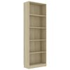 vidaXL 5-Tier Book Cabinet Sonoma Oak 60x24x175 cm Engineered Wood