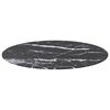 vidaXL Table Top Black &Oslash;80x1 cm Tempered Glass with Marble Design