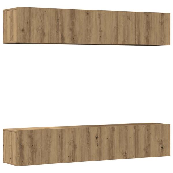 vidaXL Wall Mounted TV cabinets 4 pcs Artisan Oak Engineered Wood
