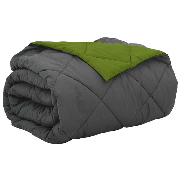 vidaXL Summer Duvet Green and Anthracite 220 x 200 cm Microfiber