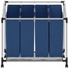 vidaXL Laundry Sorter with 4 Bags Blue Steel
