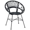 vidaXL Dining Chair 2 pcs Black 65 x 55.5 x 81 cm Rattan and Iron