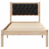 vidaXL Bed Frame with Headboard Black 90 x 190 cm Solid Pine Wood