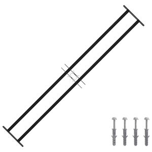 vidaXL Window Grille Black 176 x 30 cm Powder-Coated Steel