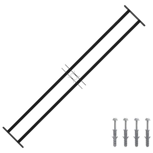 vidaXL Window Grille Black 176 x 30 cm Powder-Coated Steel