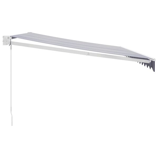 vidaXL Retractable Awning Blue and White 4x3 m Fabric and Aluminium