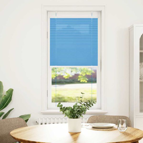 vidaXL Pleated Blind Blue 65x100 cm Fabric Width 64.4 cm Polyester