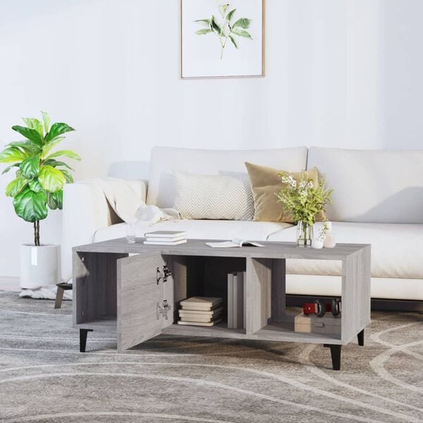 vidaXL Coffee Table Grey Sonoma 102x50x40 cm Engineered Wood