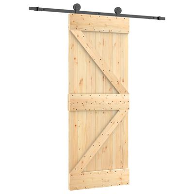 vidaXL Sliding Door with Hardware Set 70x210 cm Solid Wood Pine