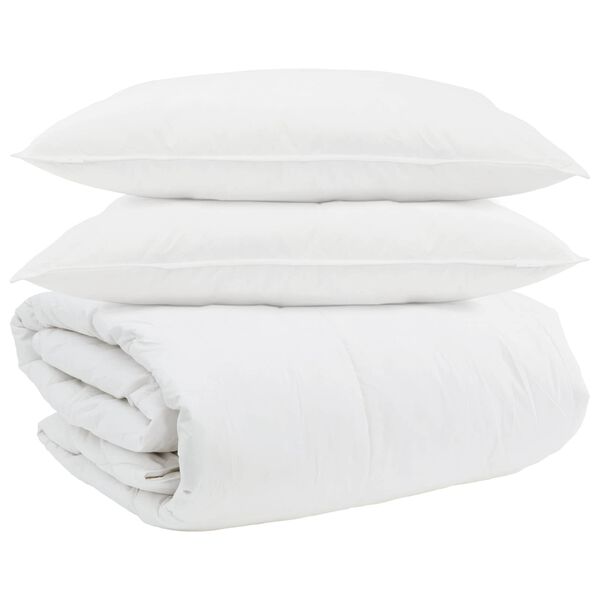 vidaXL Duvet Set with Pillow 3 pcs White Down Feather