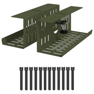 vidaXL Under Desk Cable Management Tray 2 pcs Olive Green