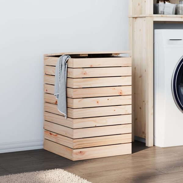 vidaXL Laundry Basket 44x44x66 cm Solid Wood Pine