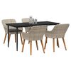 vidaXL Dining Set Light grey Poly rattan