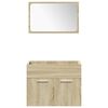 vidaXL 3 Piece Bathroom Furniture Set Sonoma Oak Engineered Wood