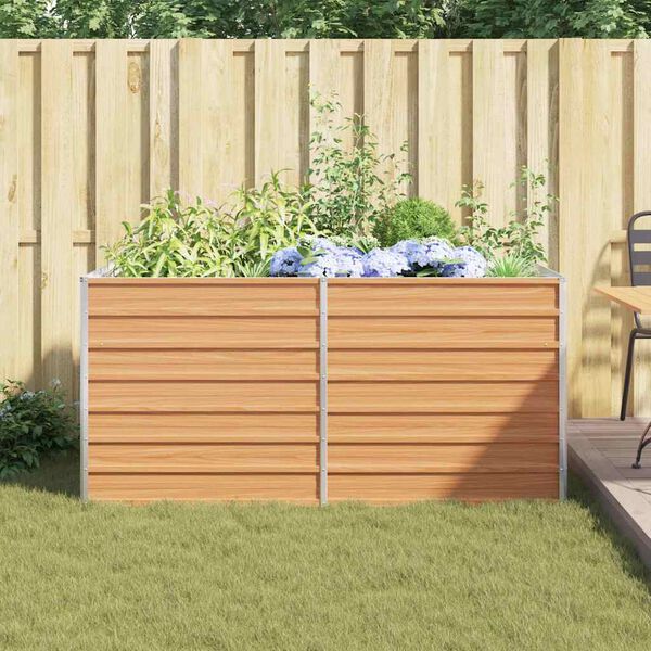 vidaXL Garden Raised Bed 160x80x77 cm Galvanized Steel Silver