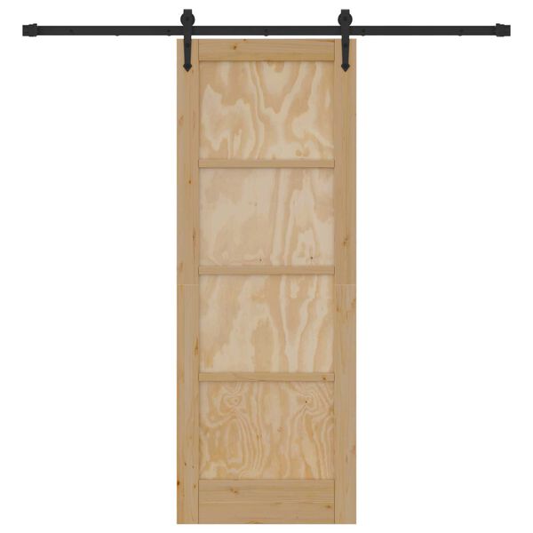 vidaXL Sliding Door ORKDAL Natural and Black 73.5 x 198.5 cm
