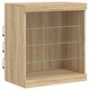 vidaXL Sideboard with LED Lights Sonoma Oak 142.5x37x67 cm
