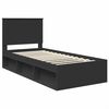 vidaXL Bed Frame with Headboard Black 90 x 200 cm Solid Pine Wood