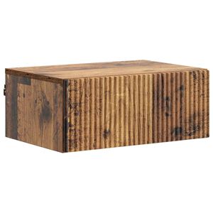 vidaXL Wall-Mounted Bedside Cabinet Old Wood 49 x 34.5 x 20 cm