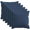 vidaXL Cushion Cover 6 pcs HOUTEN Blue 45 x 45 cm Faux Linen