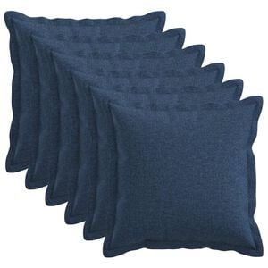 vidaXL Cushion Cover 6 pcs HOUTEN Blue 45 x 45 cm Faux Linen