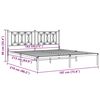 vidaXL Metal Bed Frame without Mattress with Headboard White 183x213cm