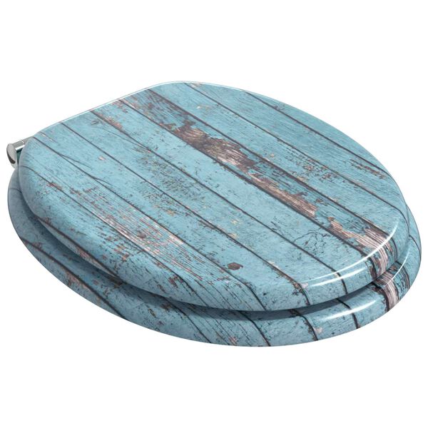 vidaXL Toilet Seat Blue 44 x 38 cm MDF board