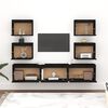vidaXL TV Cabinets 7 pcs Black Solid Wood Pine