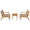vidaXL Garden Chairs with Table 3 pcs Beige 90 x 45 x 40 cm
