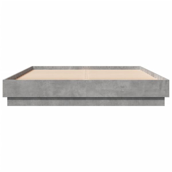 vidaXL Bed Frame without Mattress Concrete Grey 140x200 cm