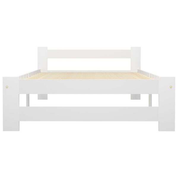 vidaXL Bed Frame without Mattress White Solid Wood 90x200 cm
