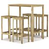 vidaXL 5 Piece Garden Bar Set Impregnated Pinewood