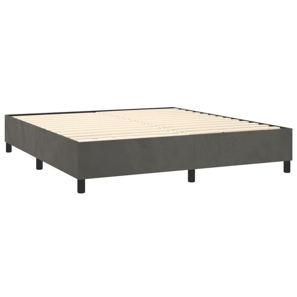 vidaXL Box Spring Bed Frame Dark Grey Super King Velvet (UK/IE/FI/NO only)