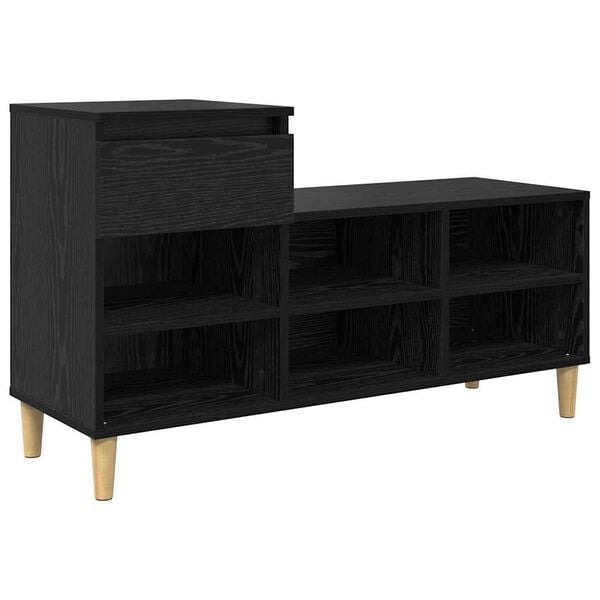 vidaXL Shoe Cabinet Black Oak 102 x 36 x 60 cm Engineered Wood