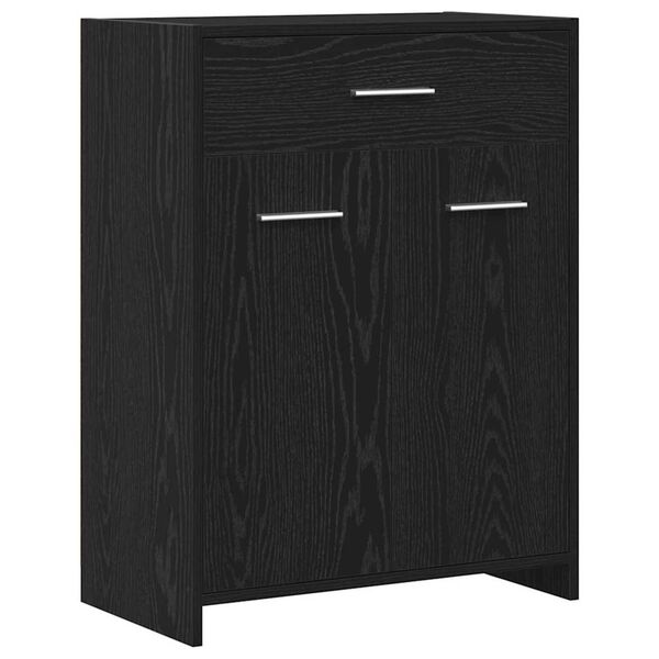 vidaXL Bathroom Cabinet Black Oak 60 x 33 x 80 cm Engineered Wood