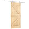vidaXL Sliding Door Natural and White 90 x 210 cm Solid Pine Wood